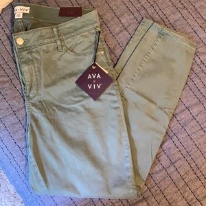 Mid rise skinny Jean olive green